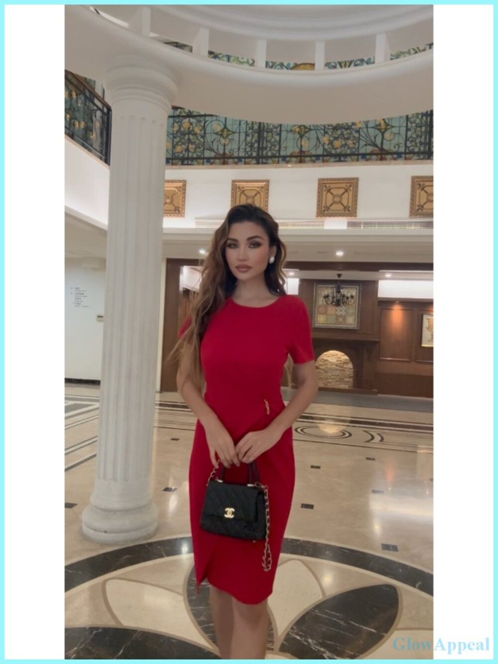 Sheath Bodycon Midi Dress for Women Short Sleeve Formal Office Work Dress with - Picture 6 of 6